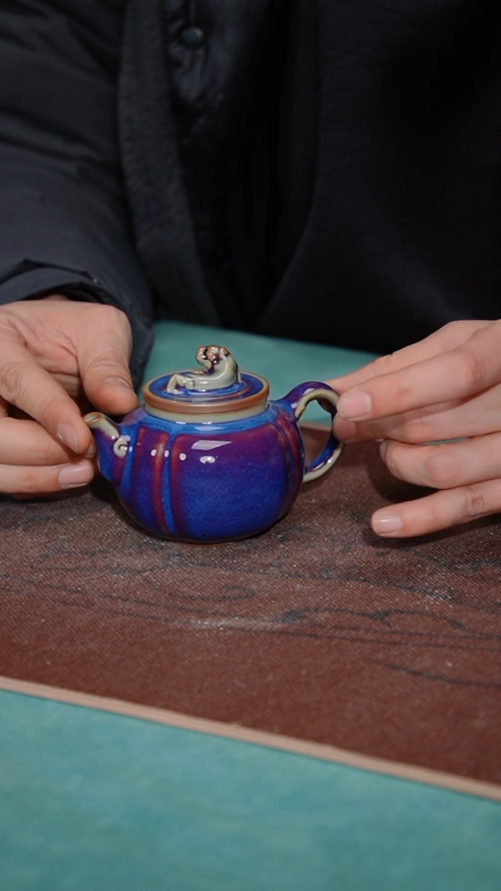 【闪购商品】瓷片103-1星航螭龙壶-------