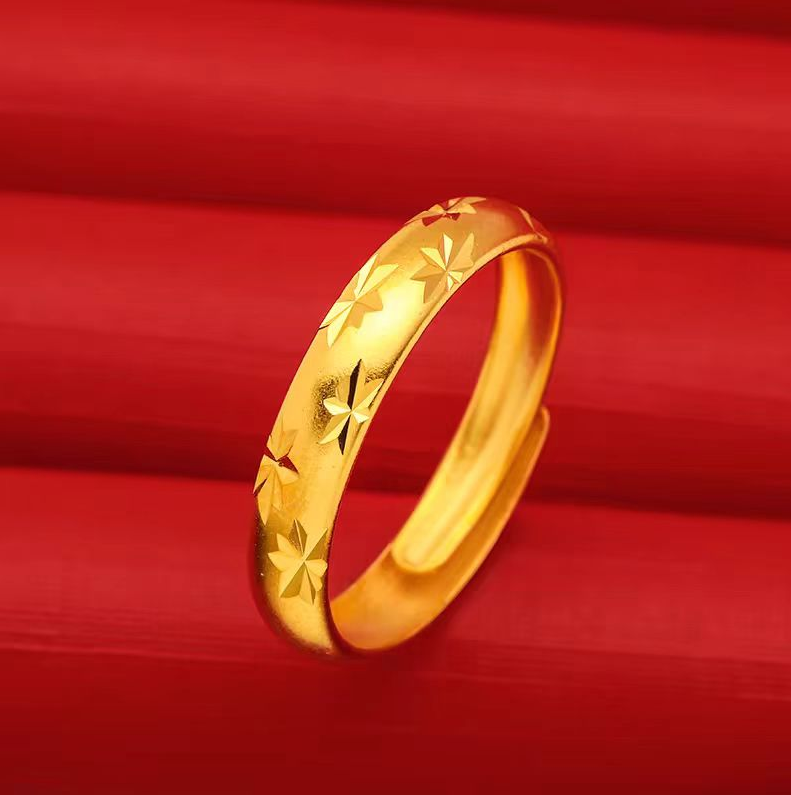 【钱总补贴】 镀K999 满天星开口戒指【QCJ02】