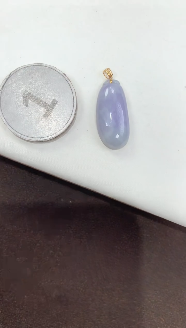 颈饰18K金镶嵌翡翠天然缅甸A货翡翠