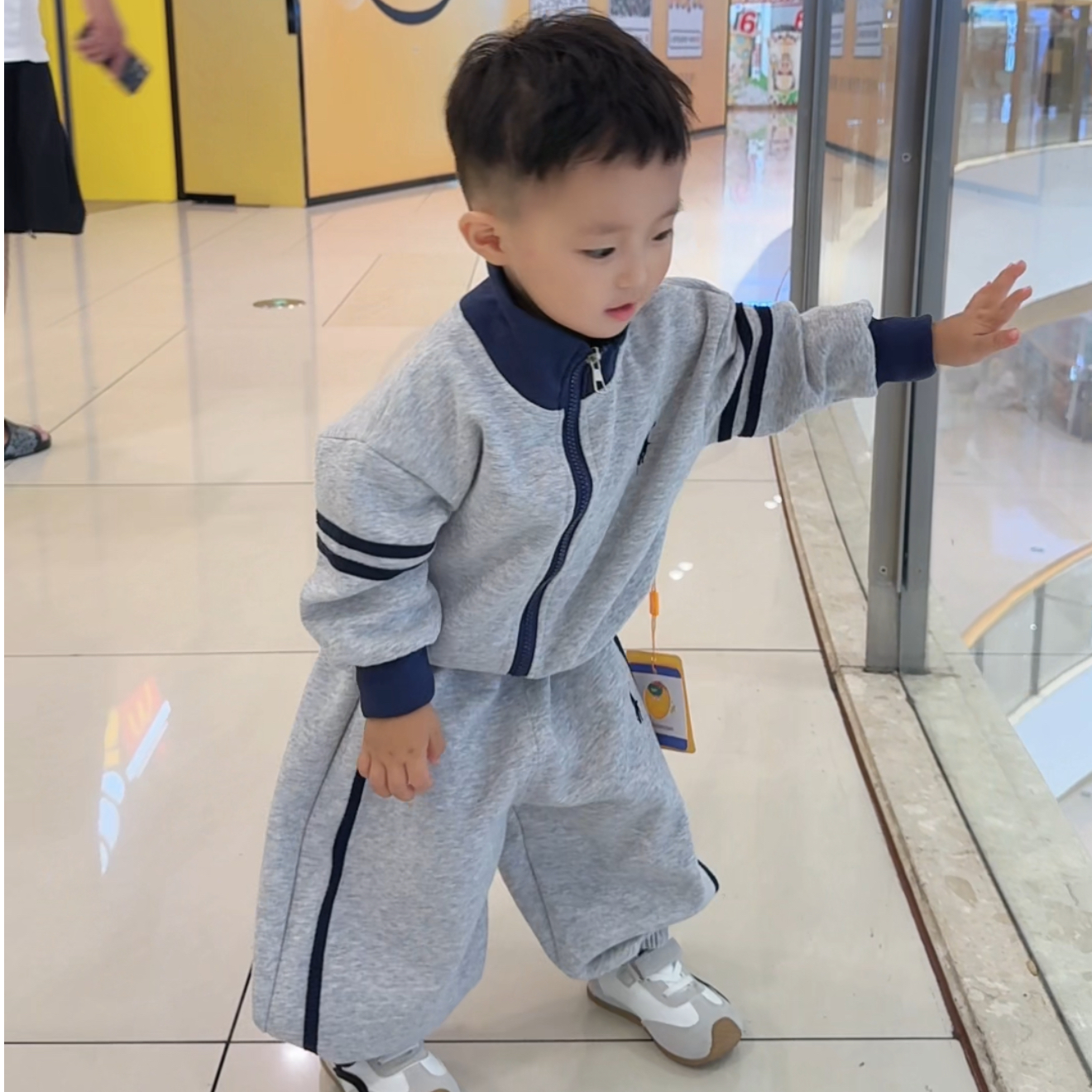 【刺绣套装】儿童拉链套装2025春秋新款宽松上衣潮1