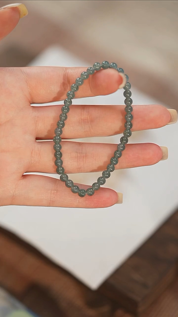 未镶嵌手串翡翠蓝翡素圈4mm+ 单圈手串（多样性发货）