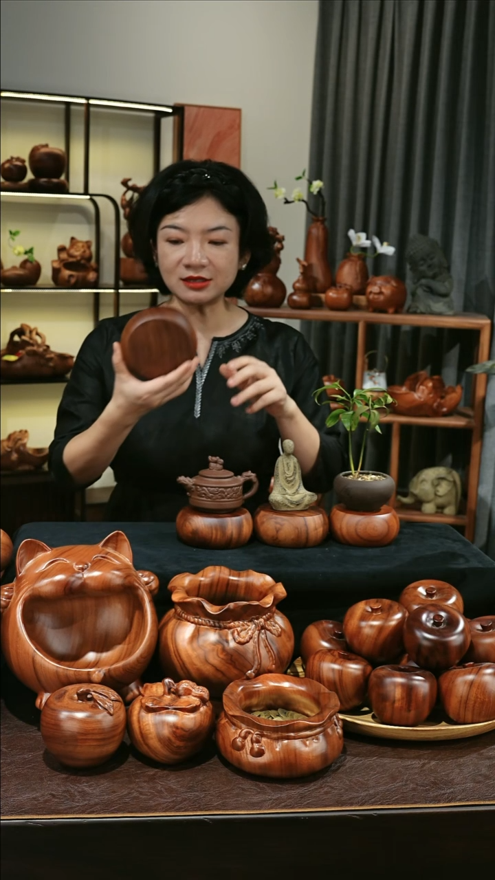 木12公分厚5公分MB061-4福鼓底座摆件小号加厚微瑕随缘发其一3029