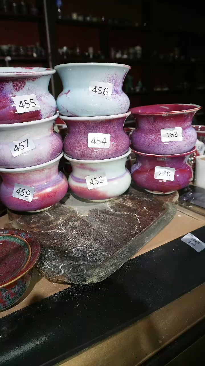 摆件陶义精品窑变钧瓷茶器