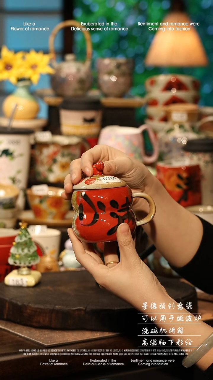 陶瓷景德镇高温釉下彩手工手绘款式@A0389@