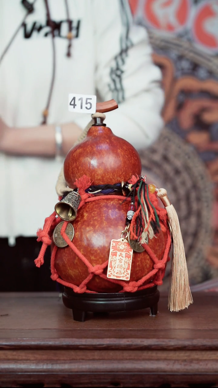 415号大漆葫芦 一物一拍送网兜底座漏斗