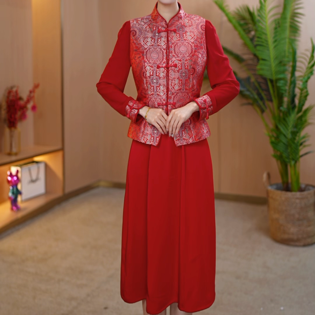 【宸紫女装】2211时尚两件套连衣裙新款遮肚子显气质显瘦洋气