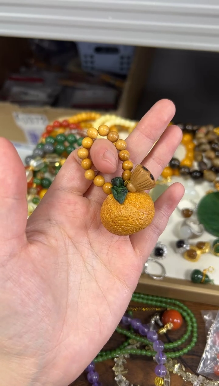 檀香木吊坠黄金檀木大吉大利编制款手捻[10]