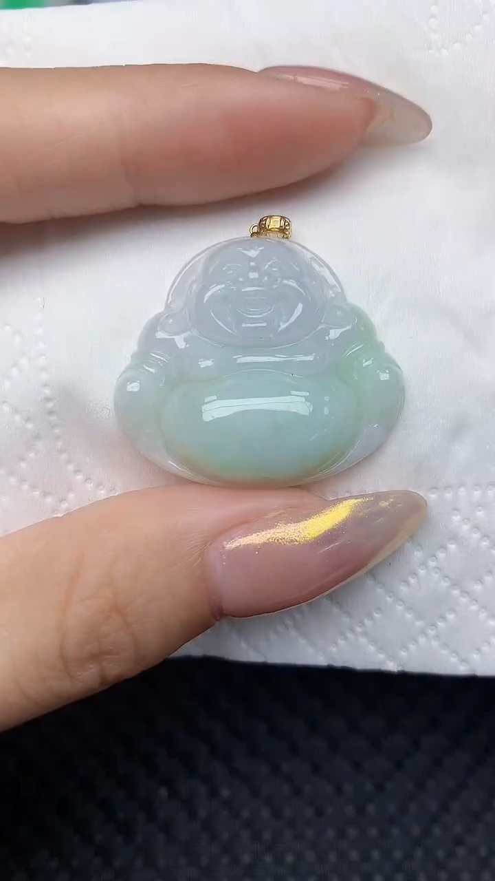【闪购商品】翡翠颈饰18K金镶嵌天然翡翠A货