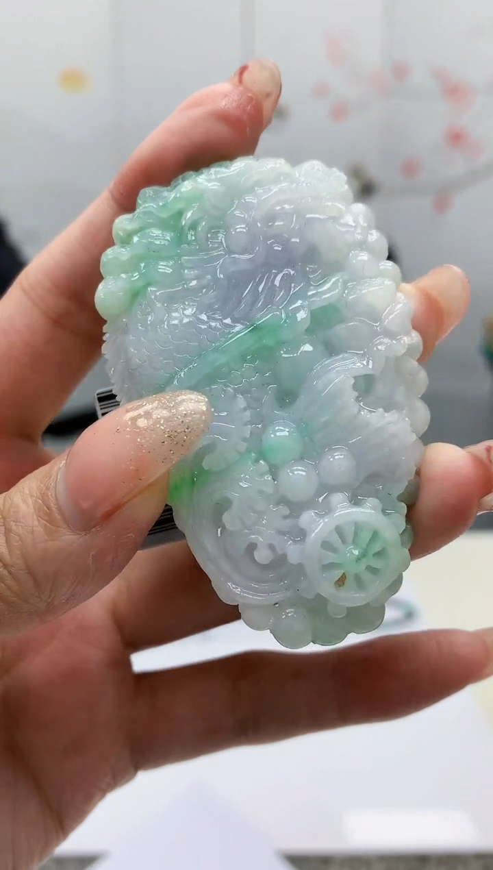 【闪购商品】定制翡翠未镶嵌4688MM-毛货挂件93赠珠链