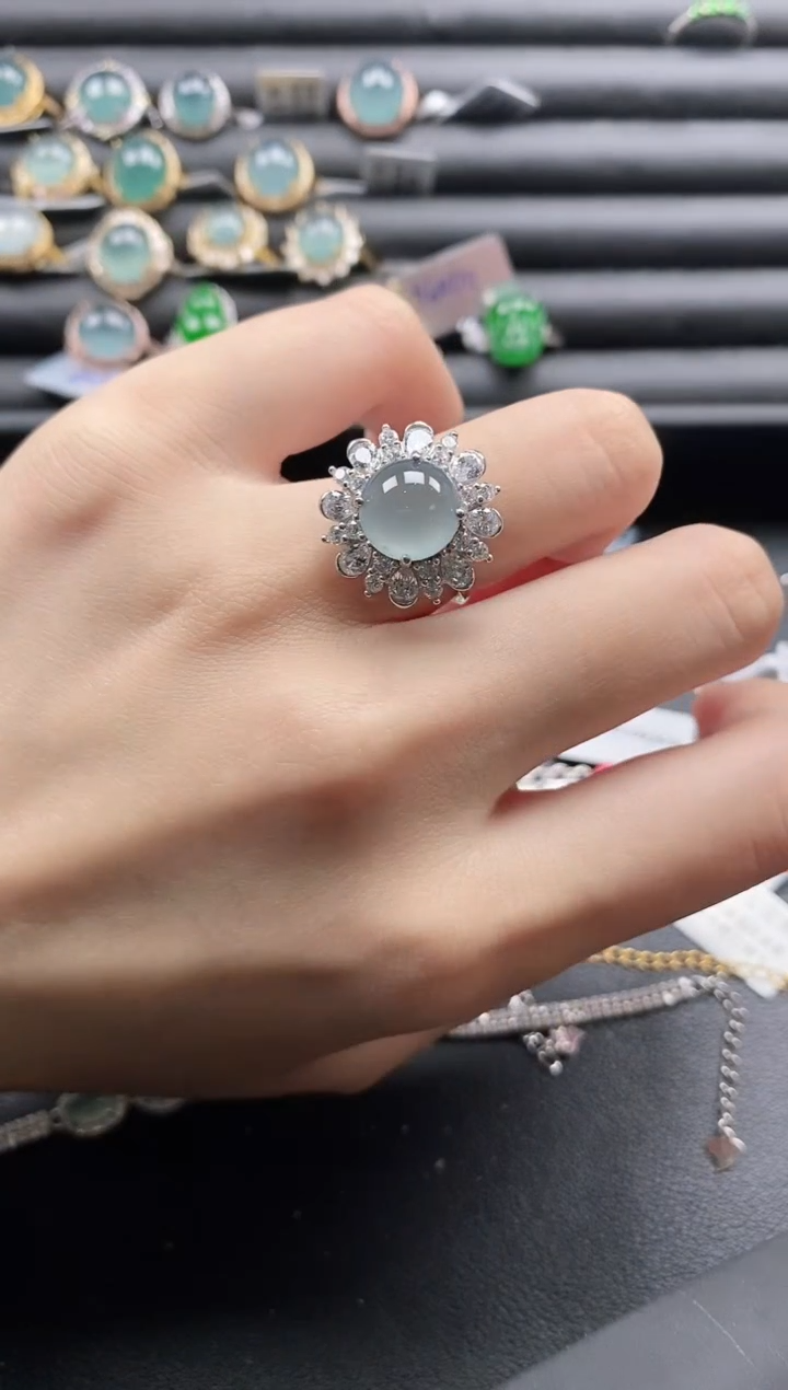 【闪购商品】翡翠戒指银S925镶嵌11111