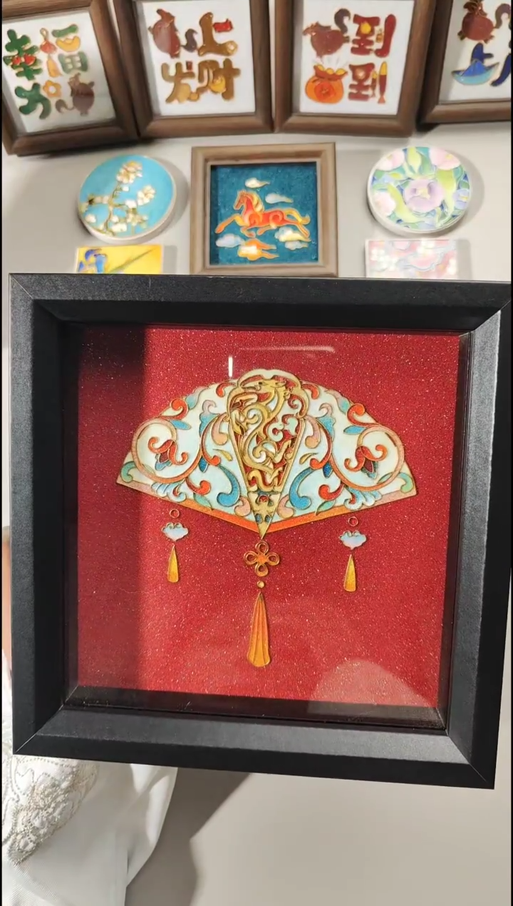 横款掐丝珐琅彩画马年生肖福《马上定乾坤》