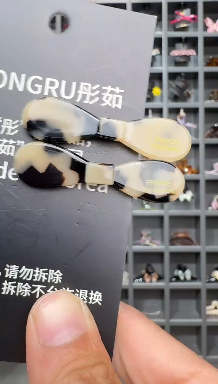 非金属醋酸韩国醋酸品牌发饰4cm小蝴蝶结鸭嘴边夹一对浅带帽
