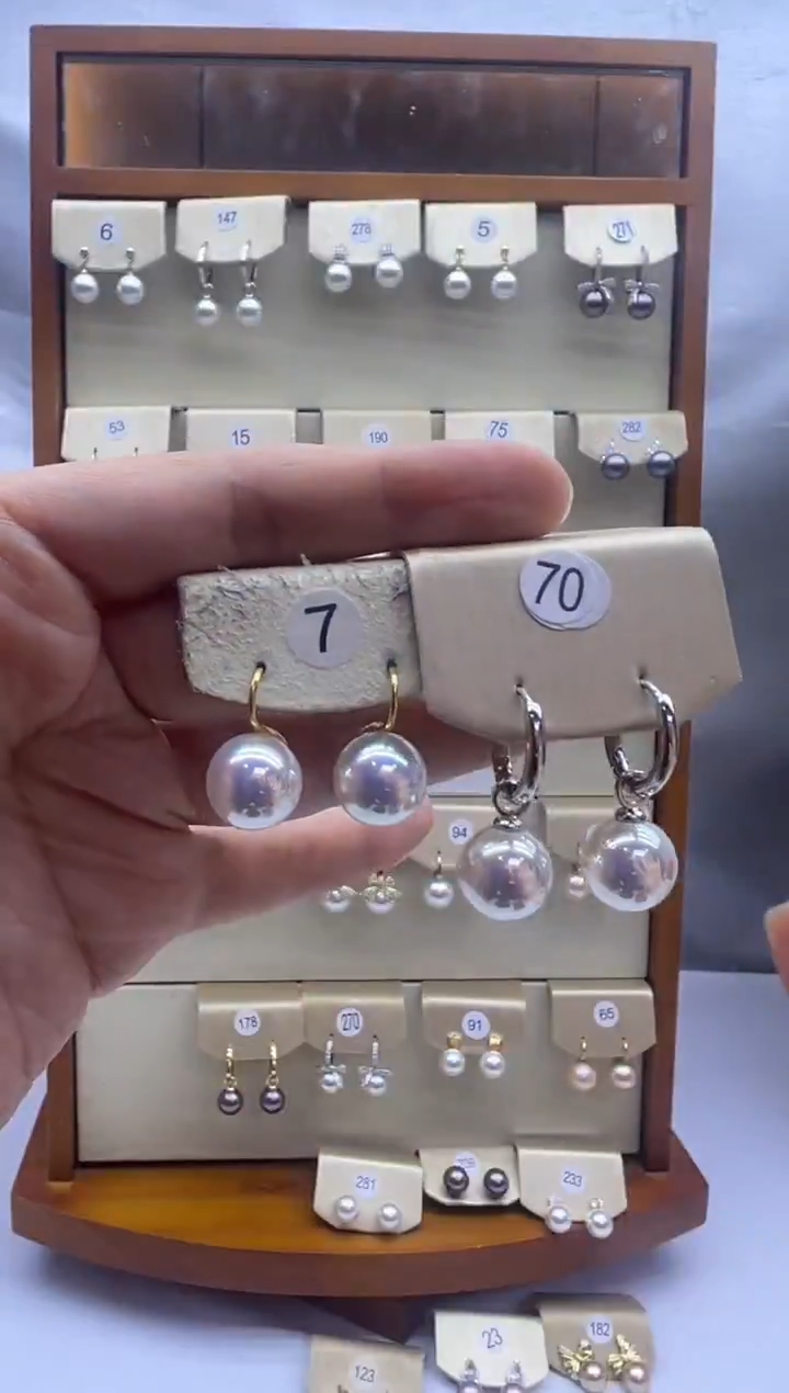 未镶嵌耳饰淡水珍珠7+70