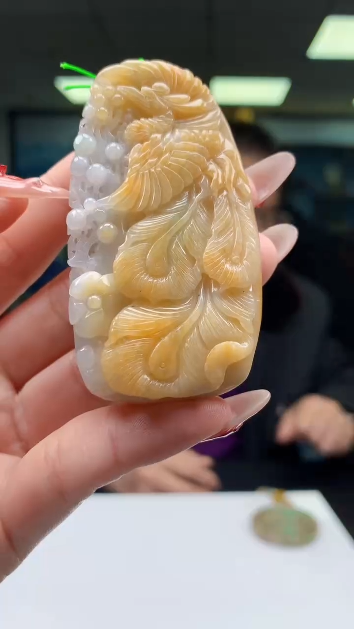 【闪购商品】定制翡翠未镶嵌1052ry-毛货挂件54