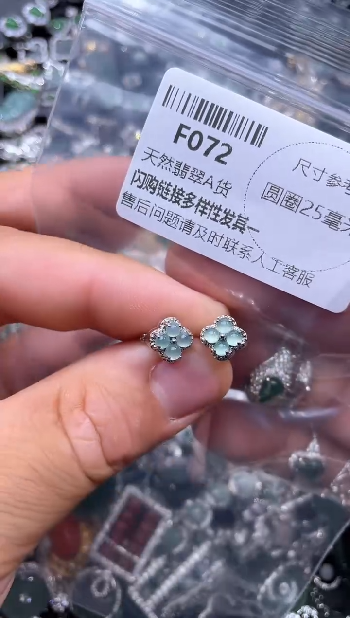【闪购商品】翡翠颈饰未镶嵌F072耳扣