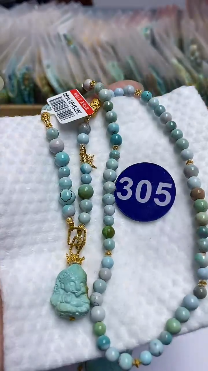 【闪购商品】绿松石项链18K金镶嵌305