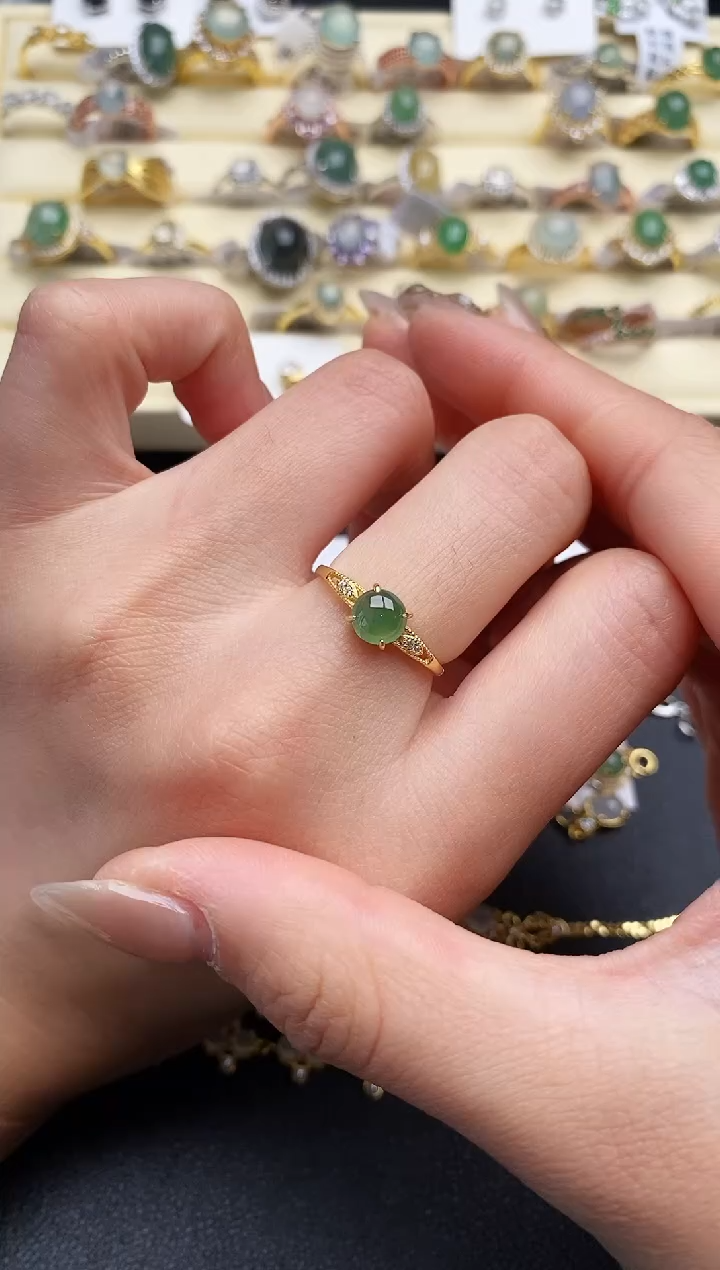 【闪购商品】翡翠戒指银S925镶嵌44444444+9