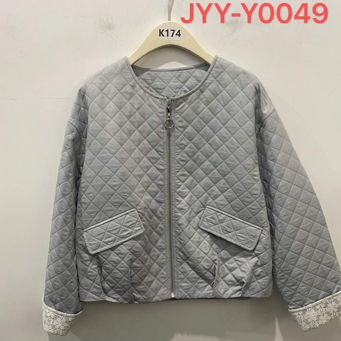 K174【简一一专属】蓝色圆领棉服长袖拉链开衫外套