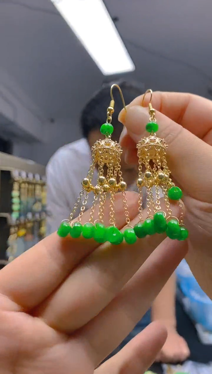 【闪购商品】翡翠耳饰合金0130翡翠耳钩