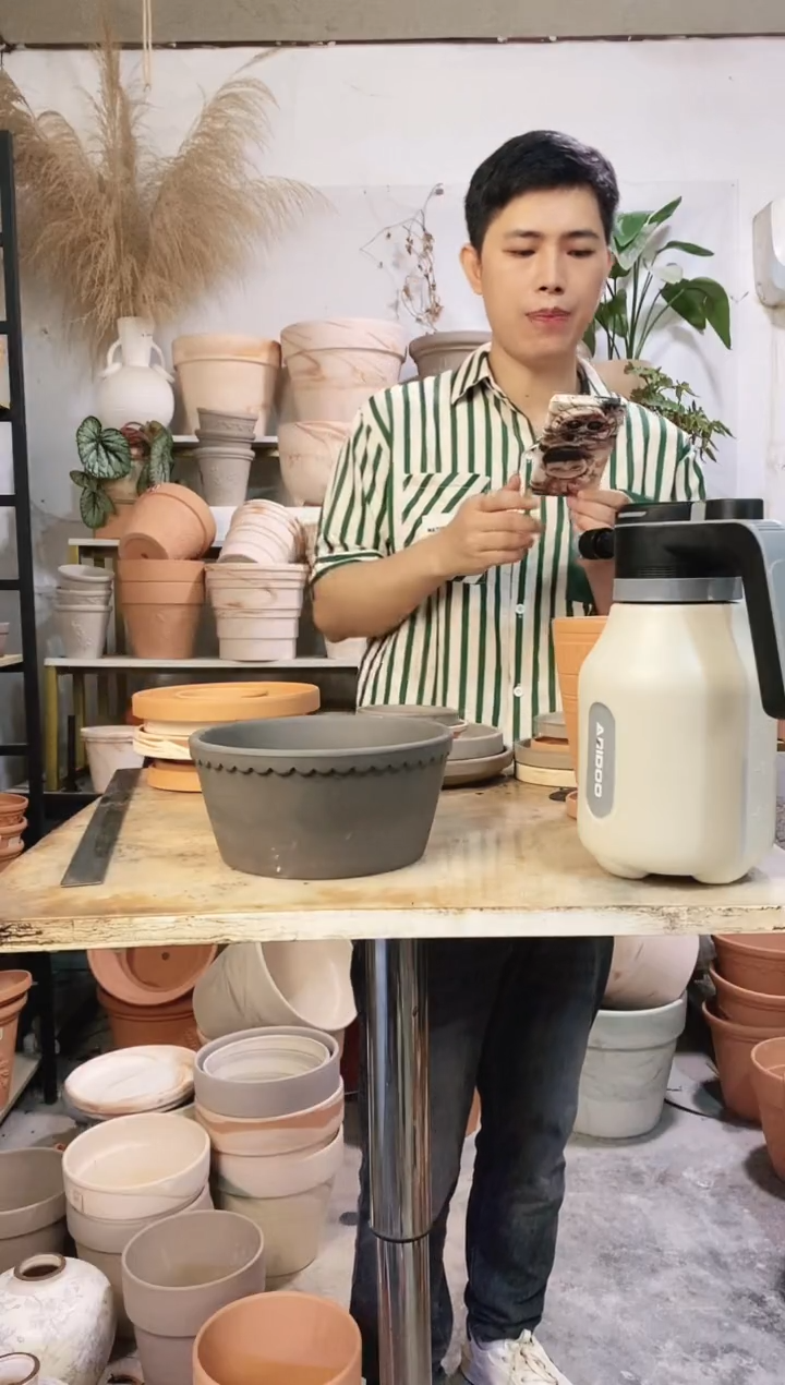 20*10黑陶矮盆 1盆无托