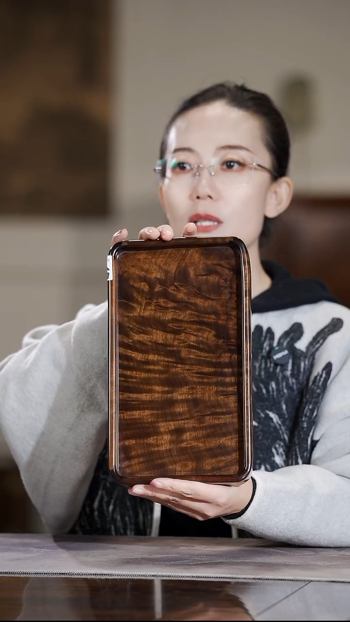 金丝楠588水波纹文承盘