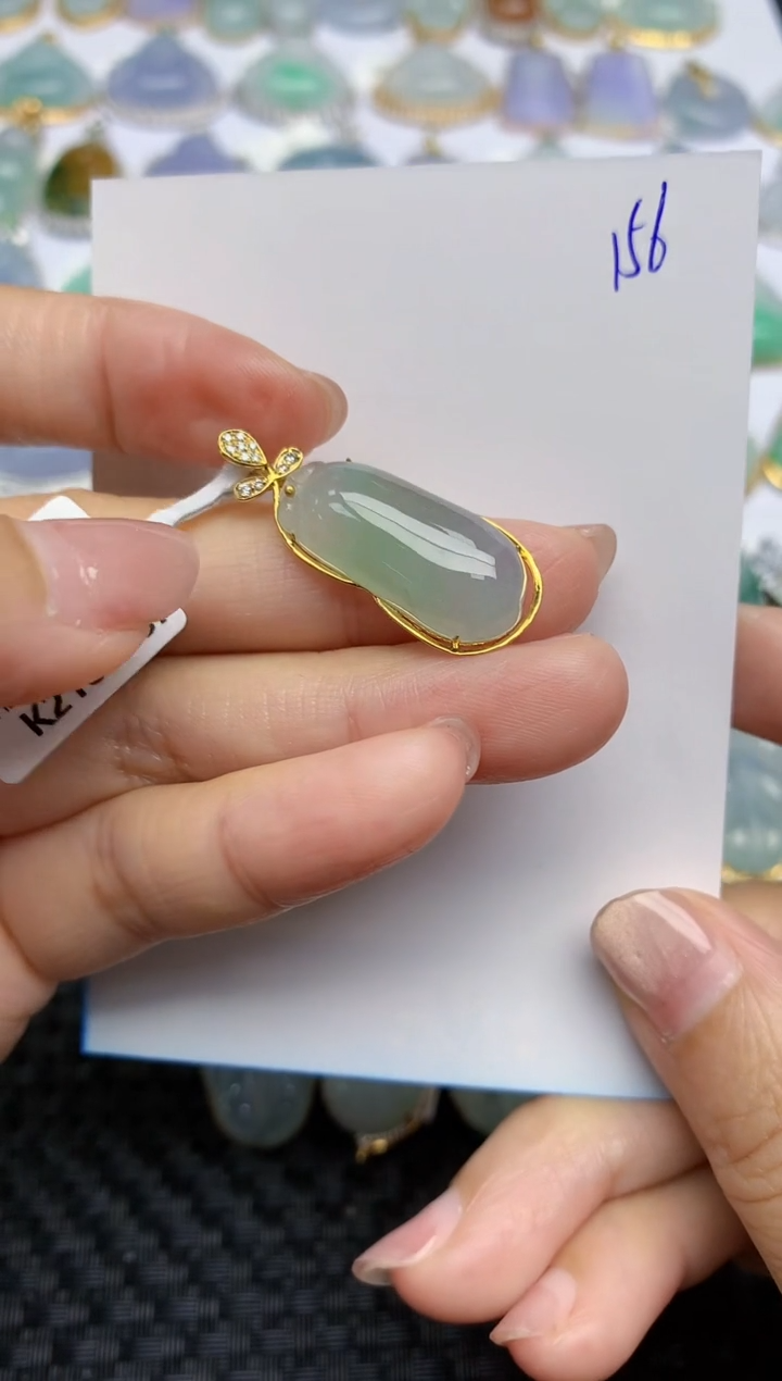 【闪购商品】翡翠颈饰18K金镶嵌天然A货翡翠 156