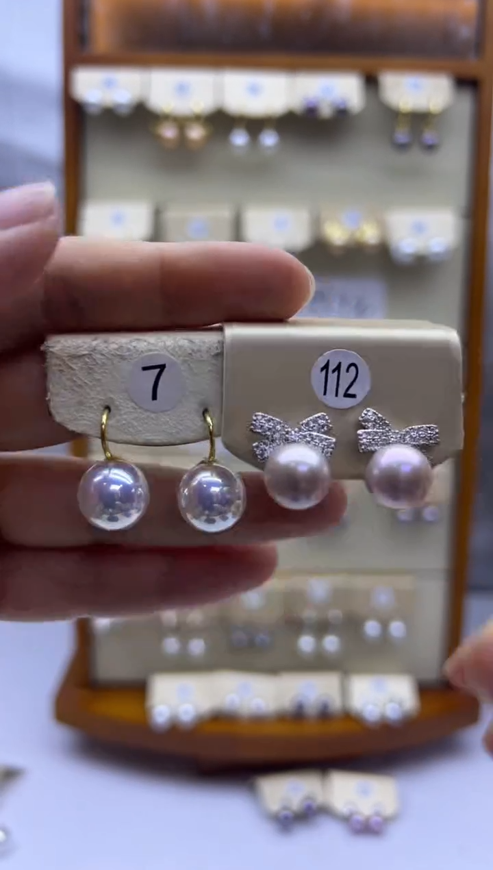 未镶嵌耳饰淡水珍珠7+112