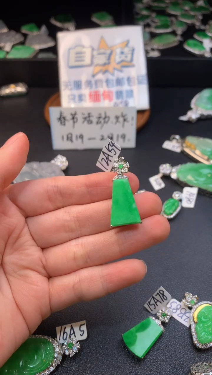 【闪购商品】翡翠颈饰银S925镶嵌翡翠1