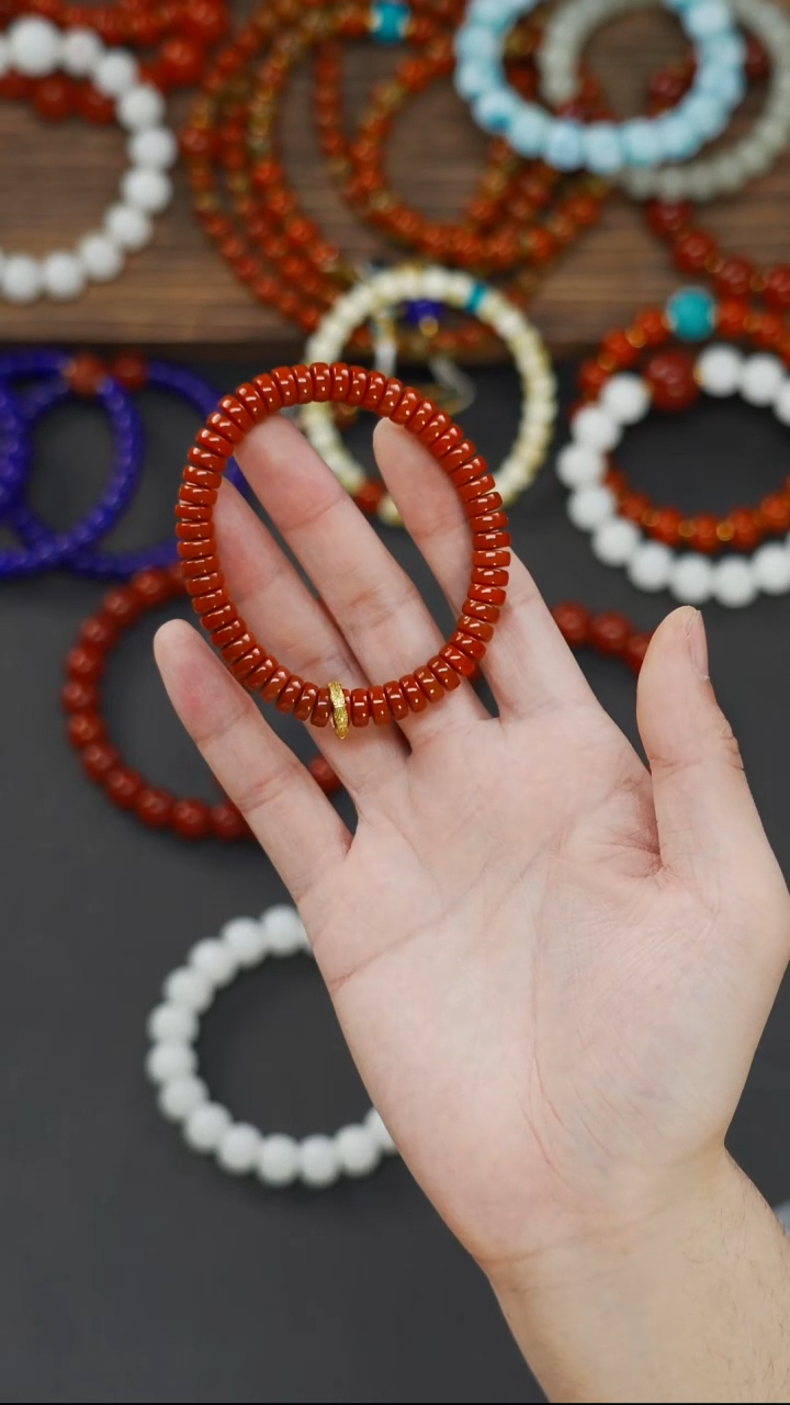 未镶嵌文玩配饰南红玛瑙平***～梵阁精品文玩回血