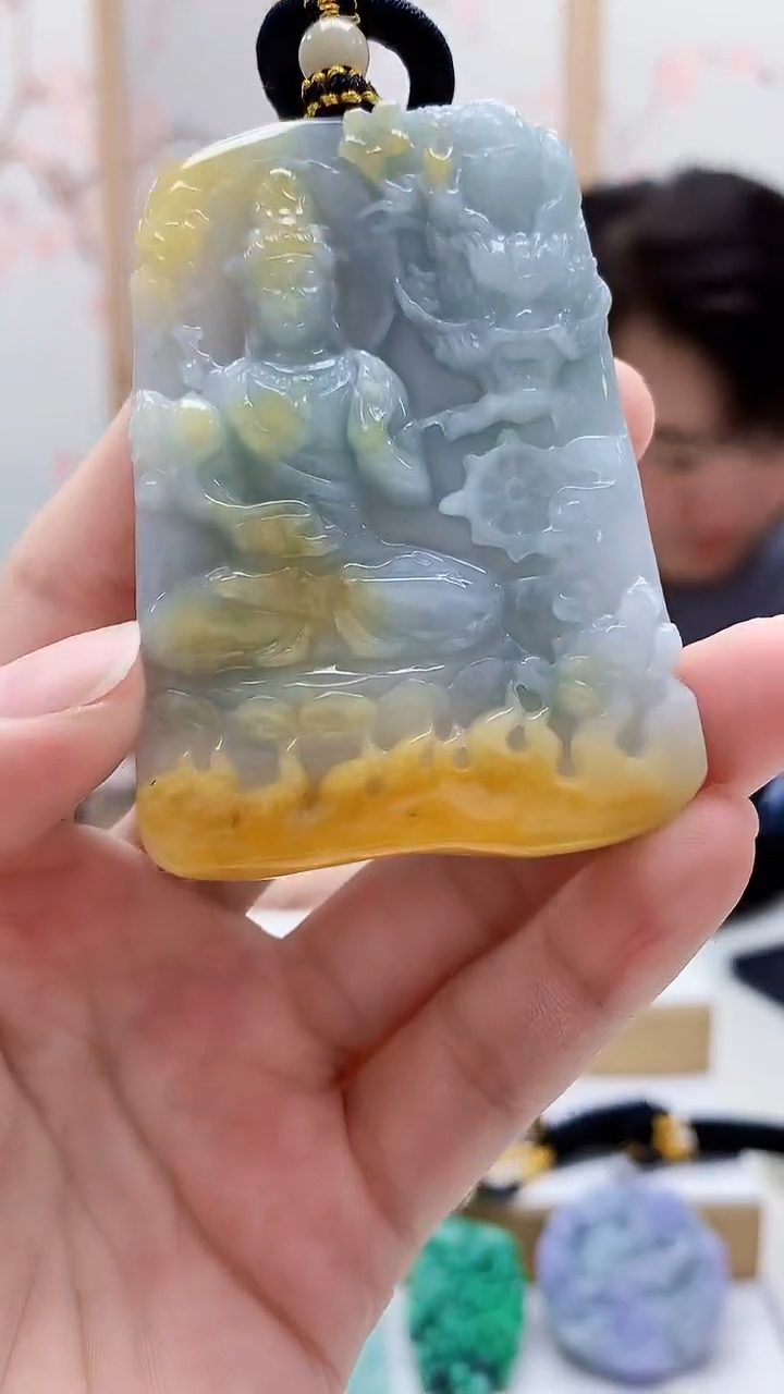 未镶嵌定制翡翠5060lr-毛货挂件34