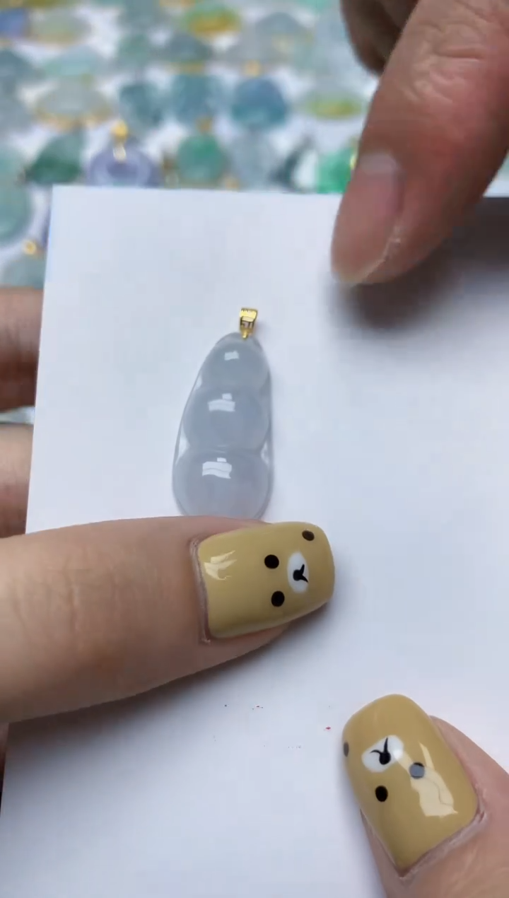 翡翠18K金镶嵌颈饰天然翡翠A货