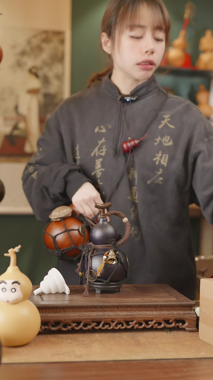 【闪购商品】327号精品天然大漆工艺防渗内胆酒葫芦~