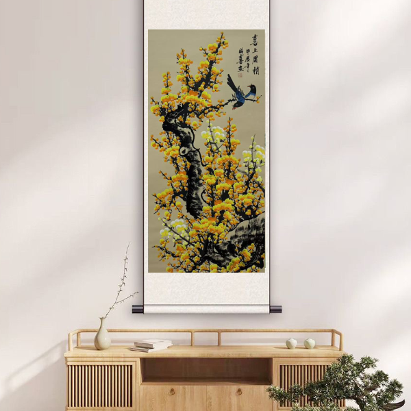  金色梅花《金梅》软装裱成品