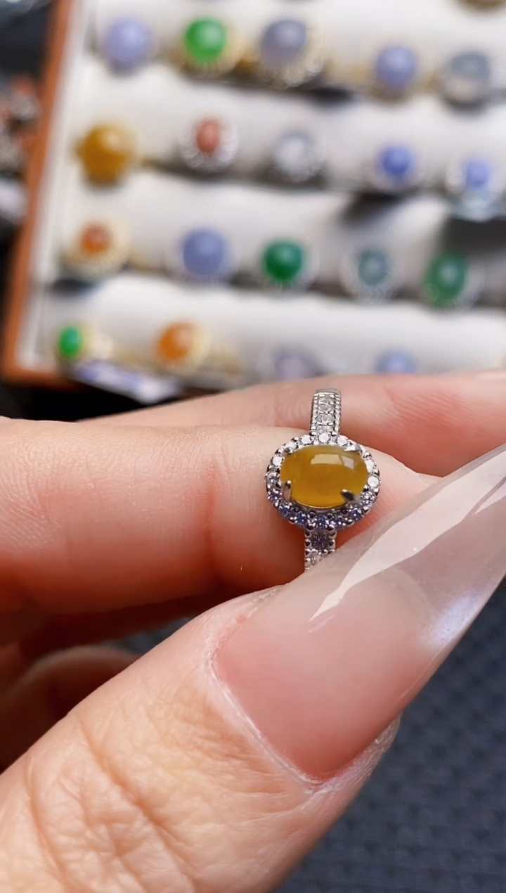 银S925镶嵌戒指翡翠1092