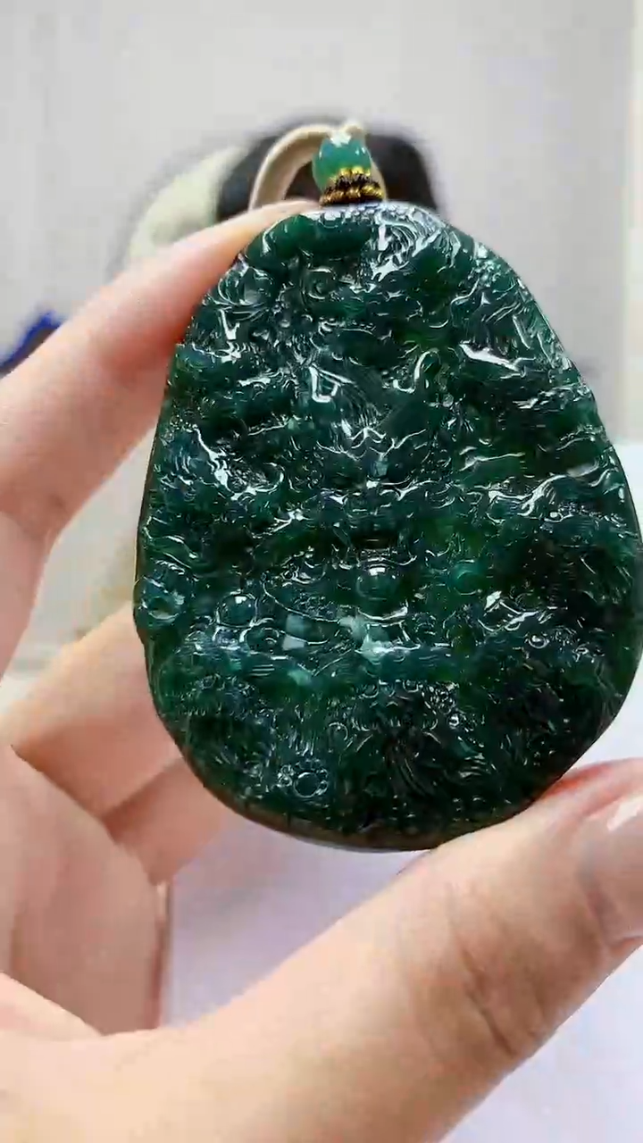 未镶嵌定制翡翠4917MM-毛货挂件31