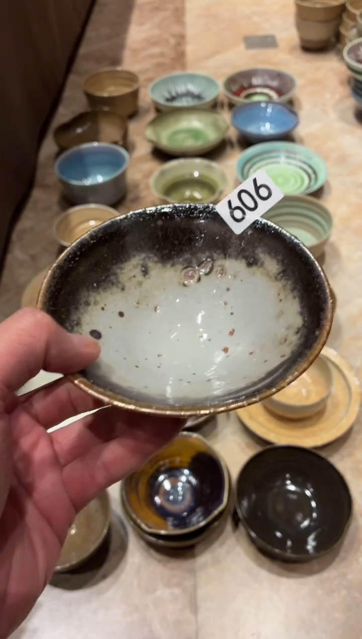 瓷片氵606雪志野小碗1个