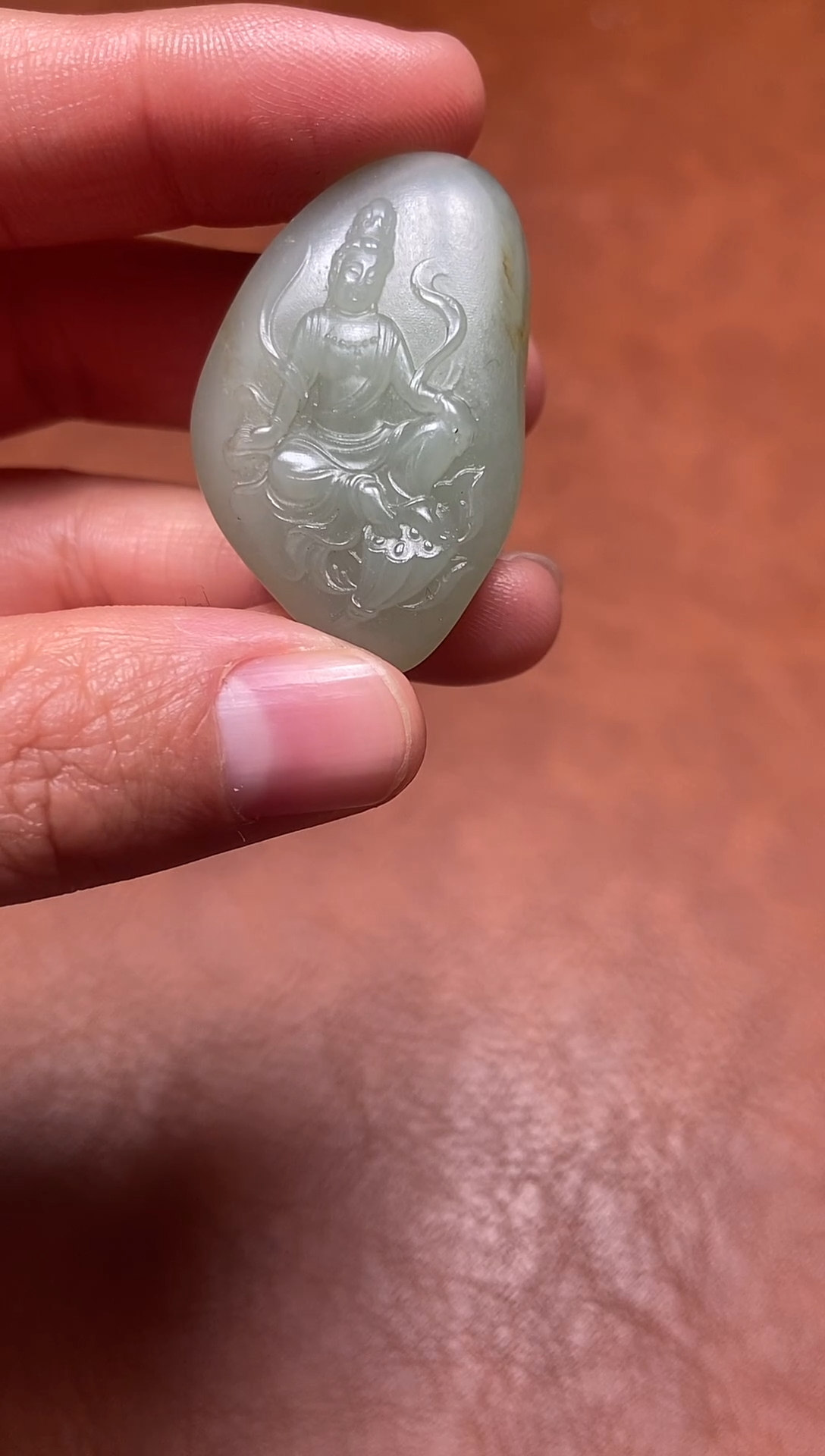 颈饰未镶嵌和田玉观音