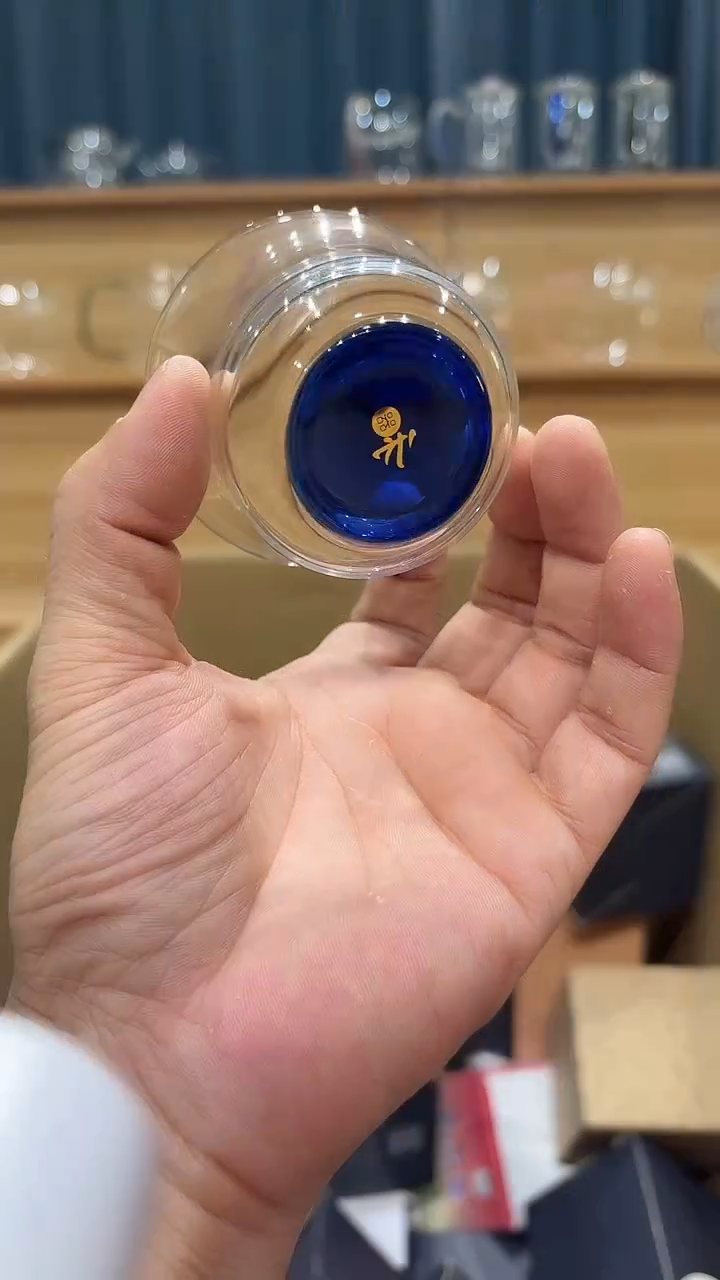 宝蓝色清杯100ml两只装金标简装发货