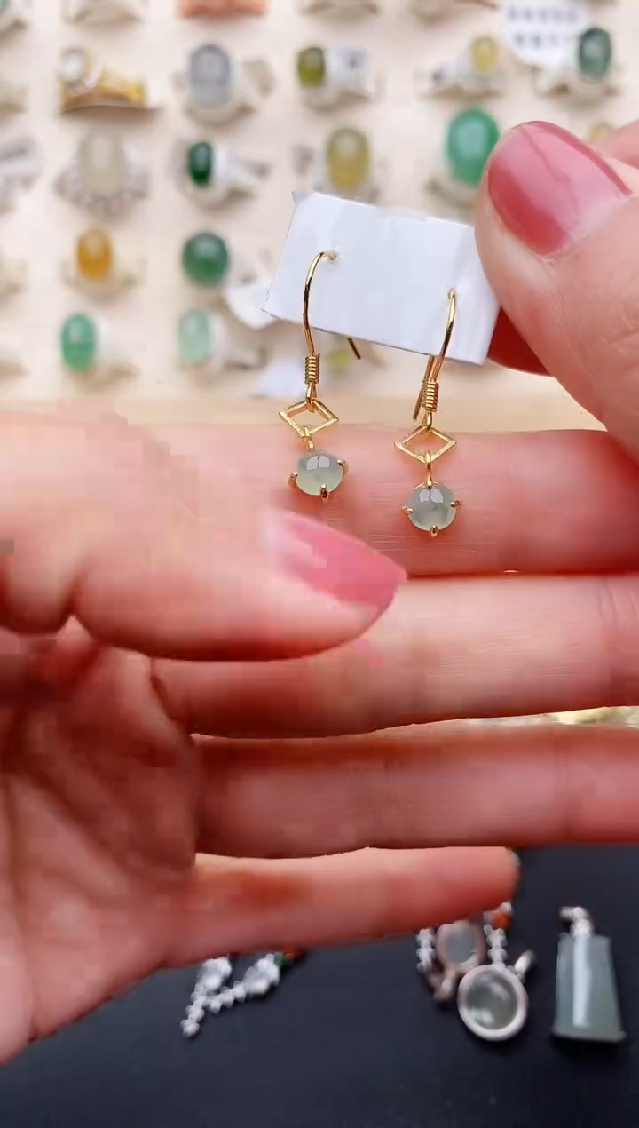 【闪购商品】翡翠戒指银S925镶嵌缅甸天然翡翠555   2-8