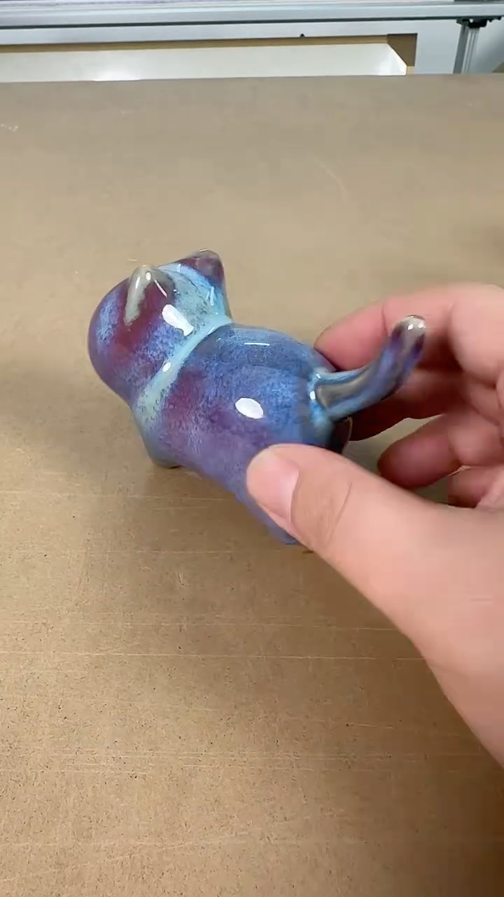 手工艺品钧瓷小猫