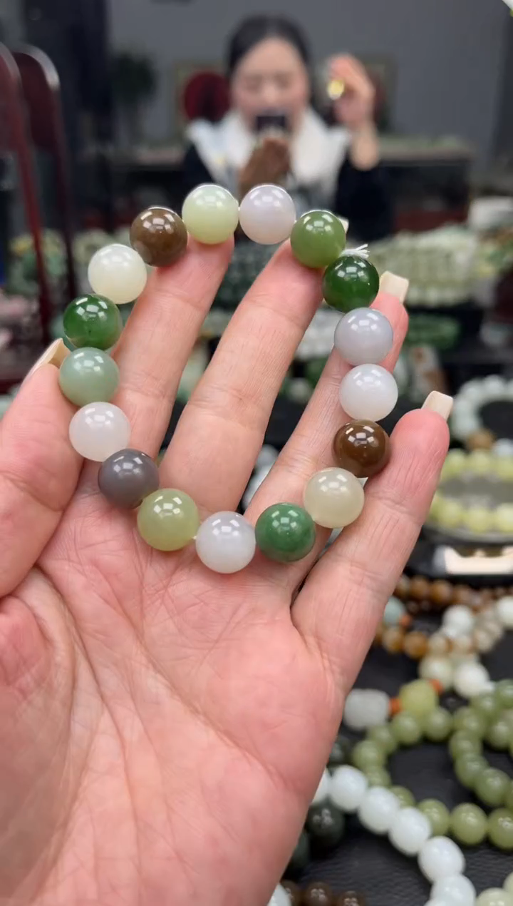 【闪购商品】和田玉手串未镶嵌多宝卡12