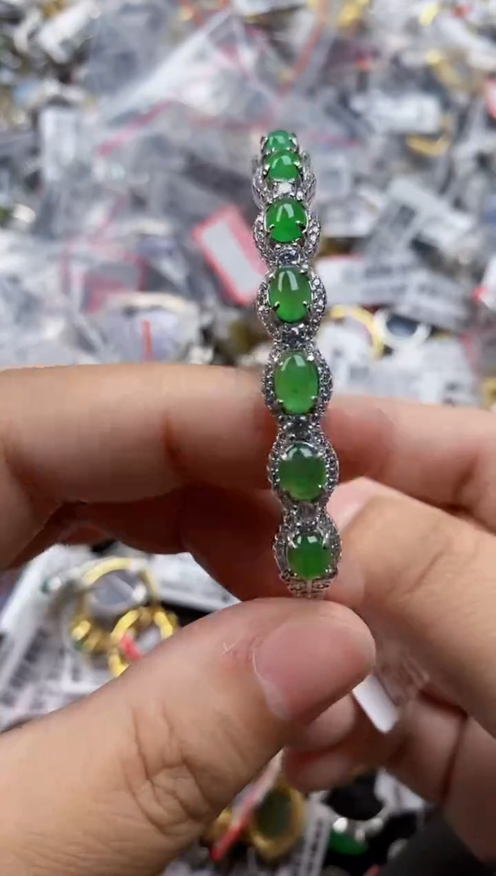 翡翠戒指银S925镶嵌5555     8