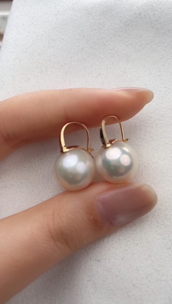 【闪购商品】淡水珍珠耳饰18K金镶嵌1