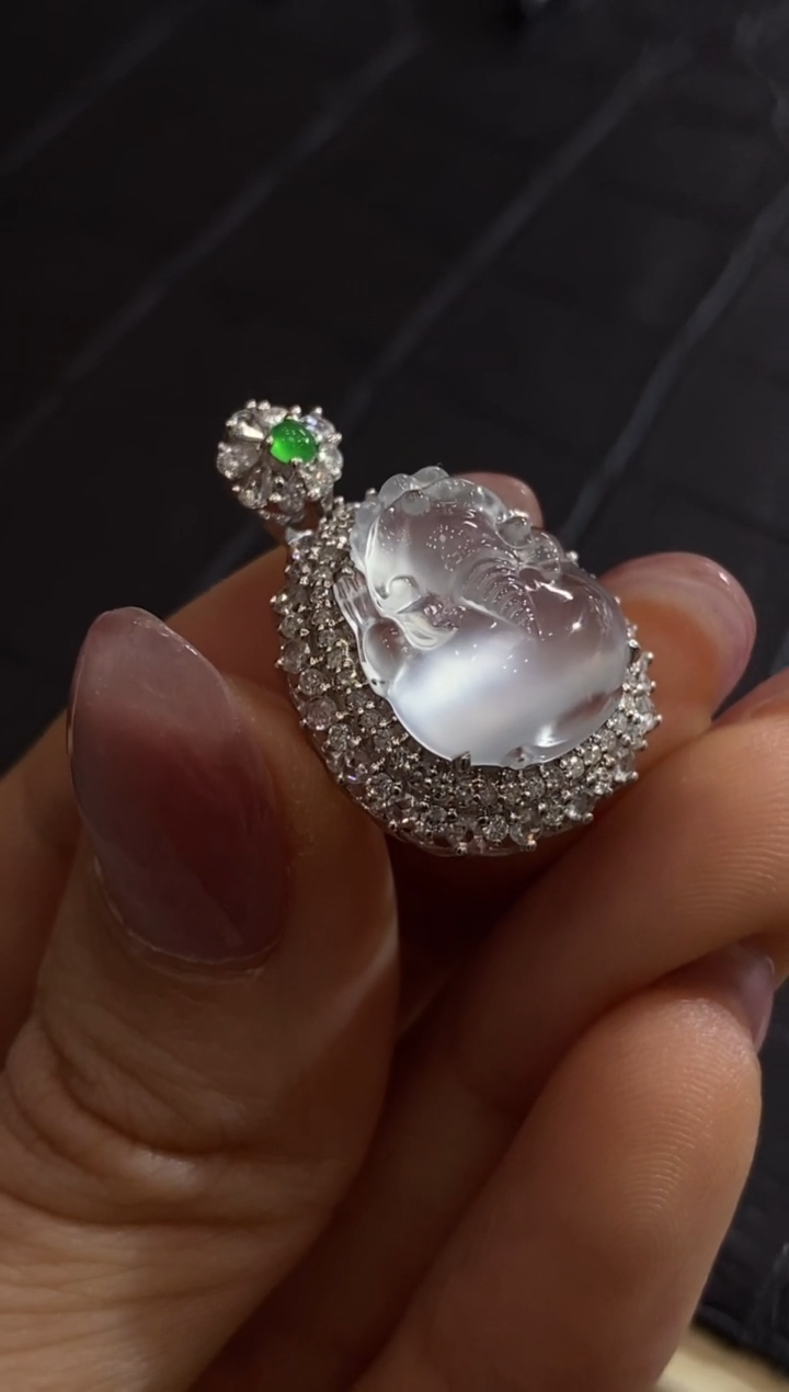 【闪购商品】翡翠颈饰18K金镶嵌收到货48小时鉴赏期（超时不退不换）