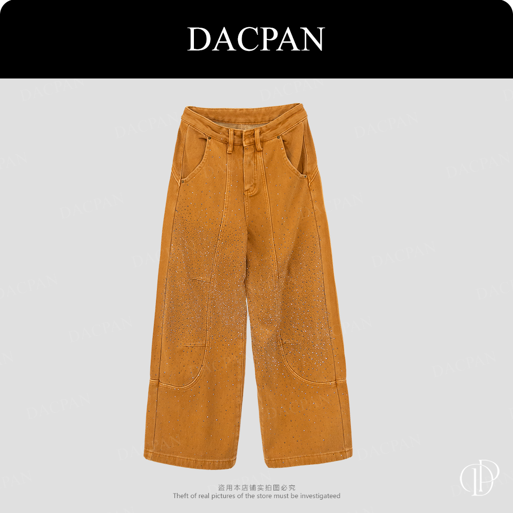 DACPAN-“高街味道”满钻立体剪裁工装牛仔裤  2025/盼·PP 8809