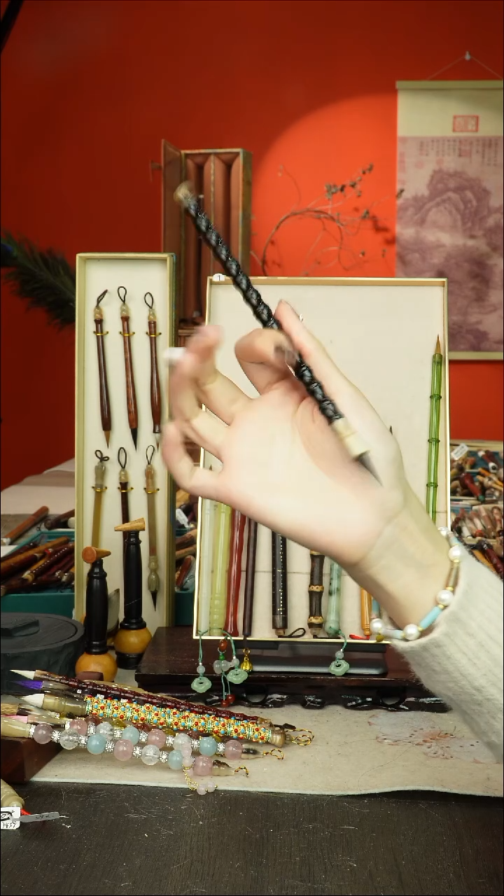 196号闪孤品高货毛笔链接 清水试笔 蘸墨不退