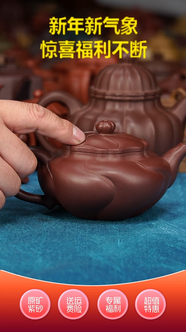 【闪购商品】紫砂茶壶风卷瑶紫泥
