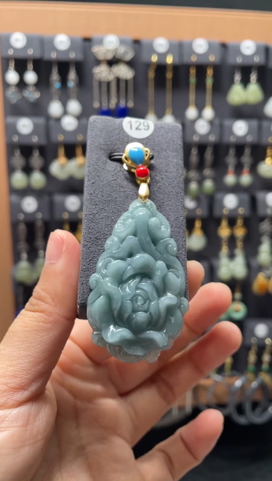 【闪购商品】翡翠吊坠(不含链)银S925镶嵌0129