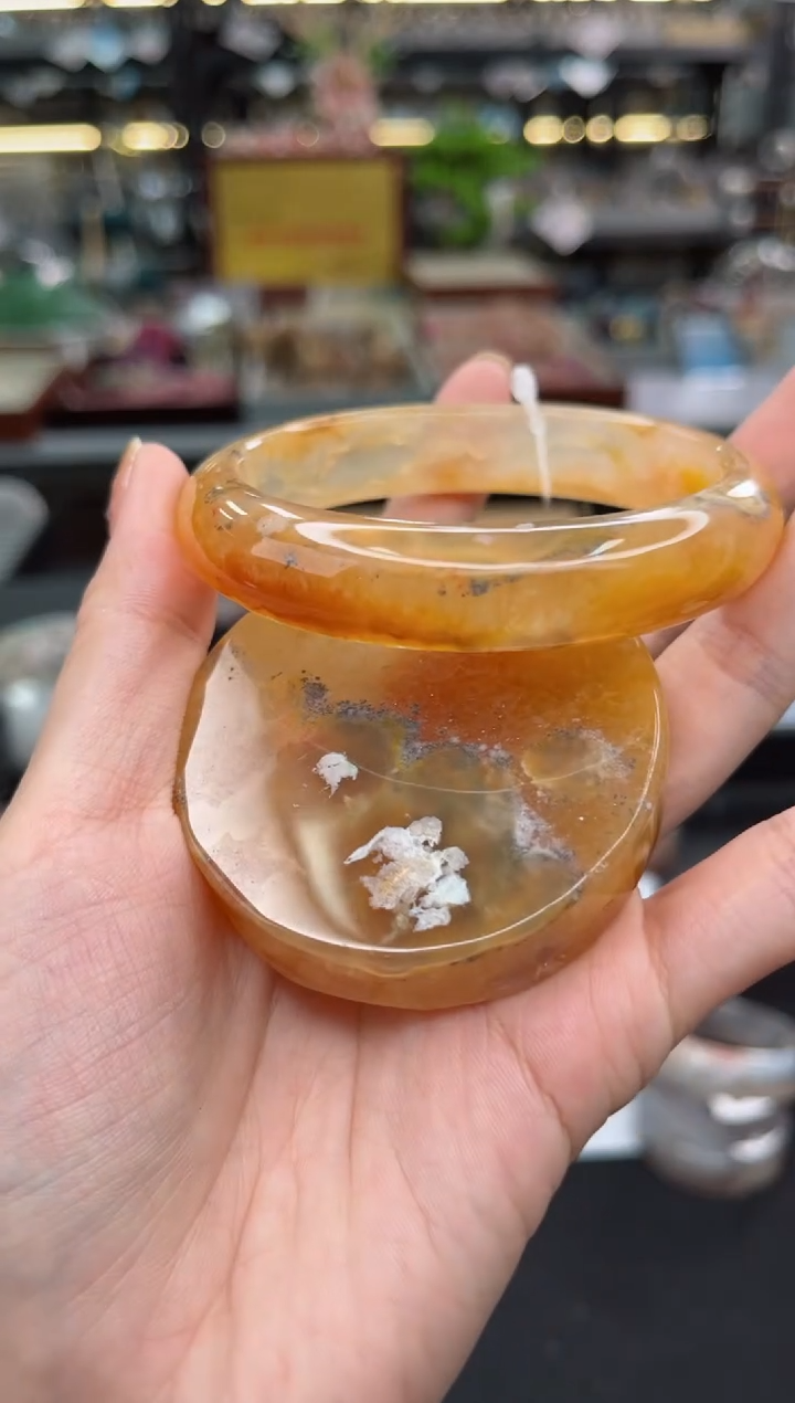 【闪购商品】石英质玉手镯未镶嵌60圈口（赠品镯心）S9302