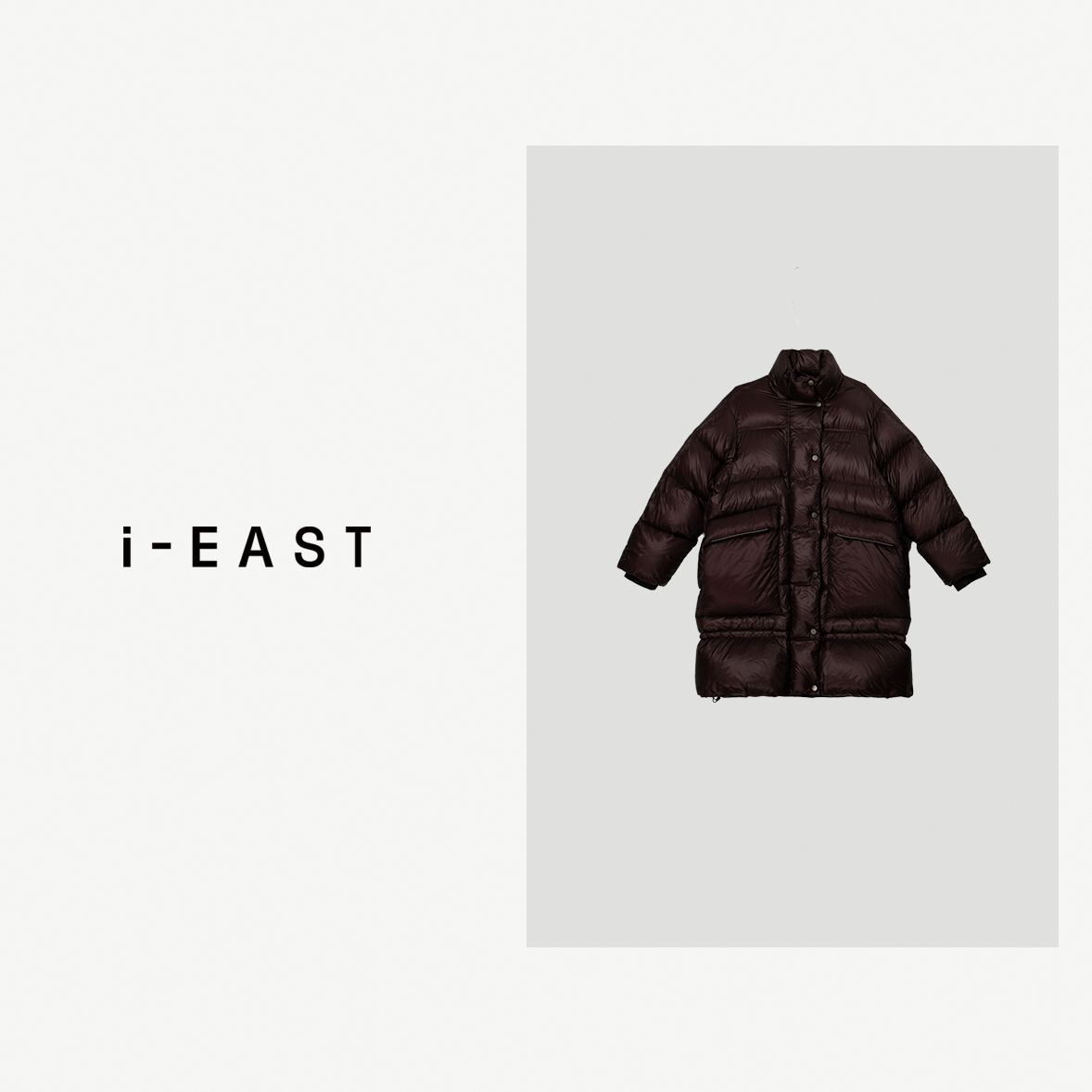 i-EAST 温哥华下雪季~大口袋极简中长款羽绒服外套-4D 24J166